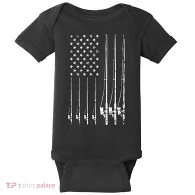Fishing Usa Baby Bodysuit