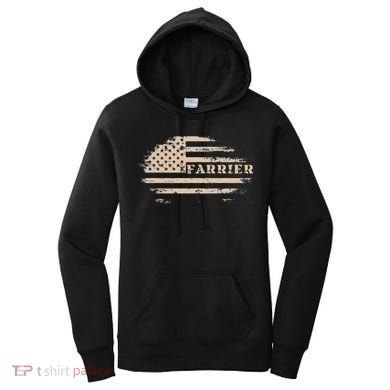 Farrier Usa Flag Patriotic American Farrier Women's Hoodie