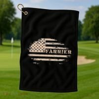Farrier Usa Flag Patriotic American Farrier Golf Towel thumb 1