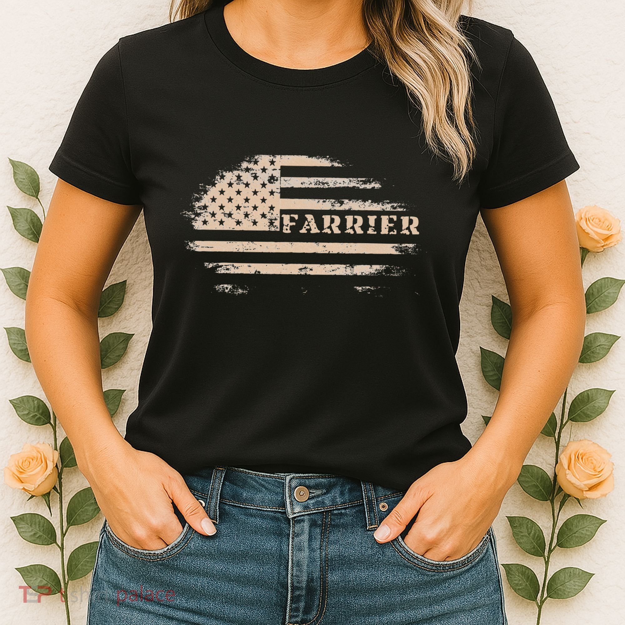 Farrier Usa Flag Patriotic American Farrier Women's T-Shirt