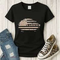 Farrier Usa Flag Patriotic American Farrier Women's T-Shirt thumb 3