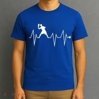 Funny Ultimate Frisbee Player Heartbeat Heart Pulse Rate Ekg Gift T-Shirt thumb 3