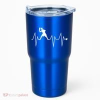 Funny Ultimate Frisbee Player Heartbeat Heart Pulse Rate Ekg Gift Tumbler thumb 0
