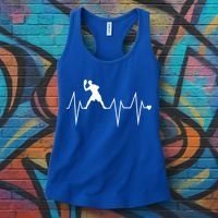 Funny Ultimate Frisbee Player Heartbeat Heart Pulse Rate Ekg Gift Women's Tank Top thumb 3