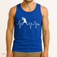 Funny Ultimate Frisbee Player Heartbeat Heart Pulse Rate Ekg Gift Tank Top thumb 3