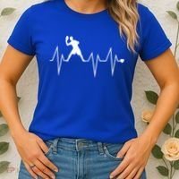 Funny Ultimate Frisbee Player Heartbeat Heart Pulse Rate Ekg Gift Women's T-Shirt thumb 2