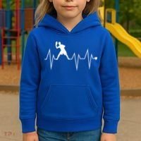 Funny Ultimate Frisbee Player Heartbeat Heart Pulse Rate Ekg Gift Kids Hoodie thumb 3