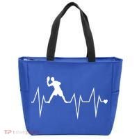 Funny Ultimate Frisbee Player Heartbeat Heart Pulse Rate Ekg Gift Tote Bag thumb 0
