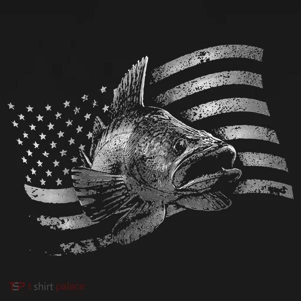 Fishing USA Flag Walleye Ornament