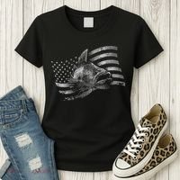 Fishing USA Flag Walleye Women's T-Shirt thumb 3