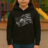 Fishing USA Flag Walleye Kids Hoodie thumb 3