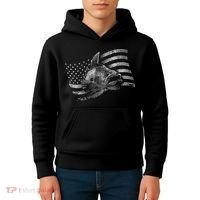 Fishing USA Flag Walleye Kids Hoodie thumb 4