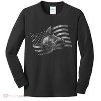 Fishing USA Flag Walleye Kids Long Sleeve Shirt thumb 0
