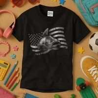 Fishing USA Flag Walleye Kids T-Shirt thumb 3