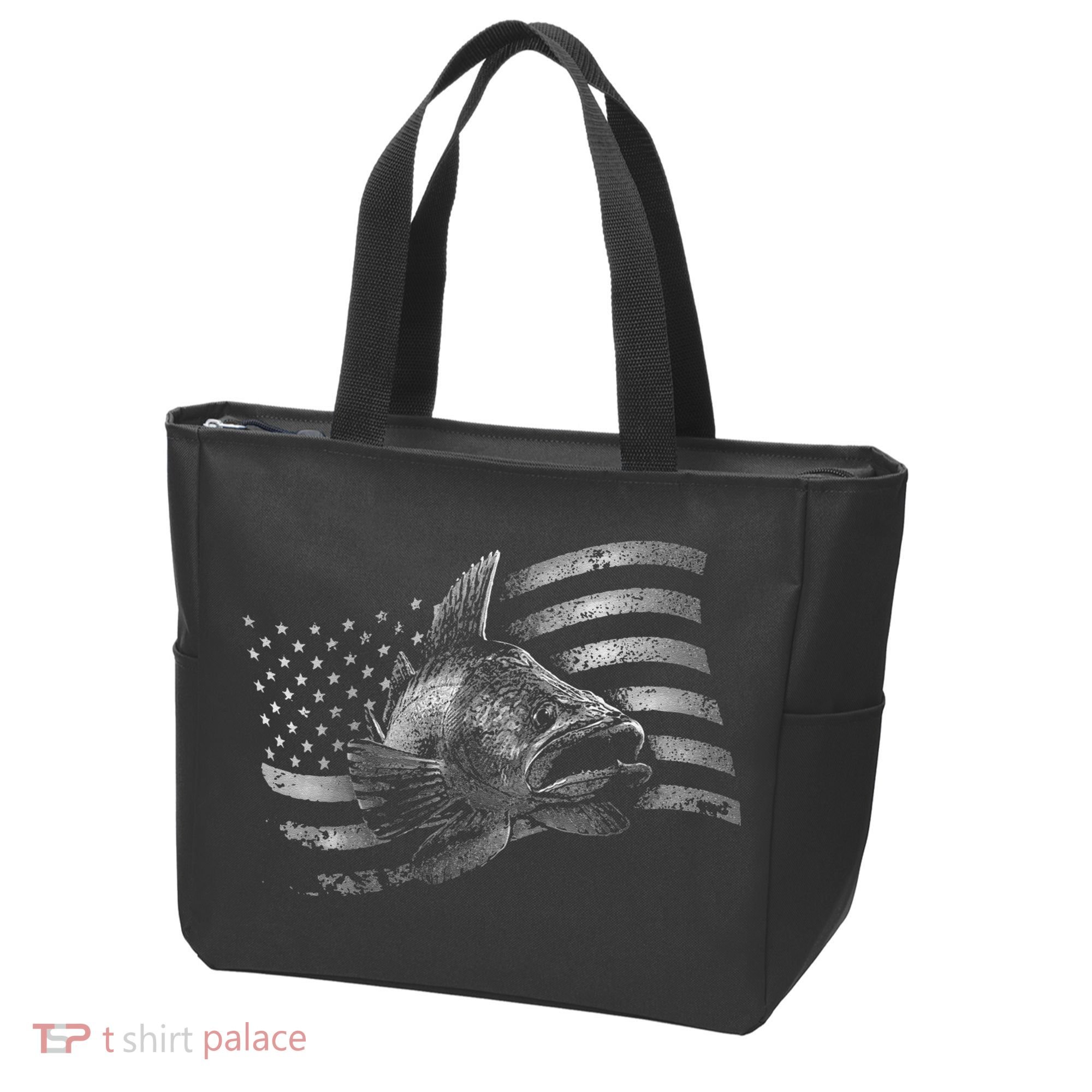 Fishing USA Flag Walleye Tote Bag