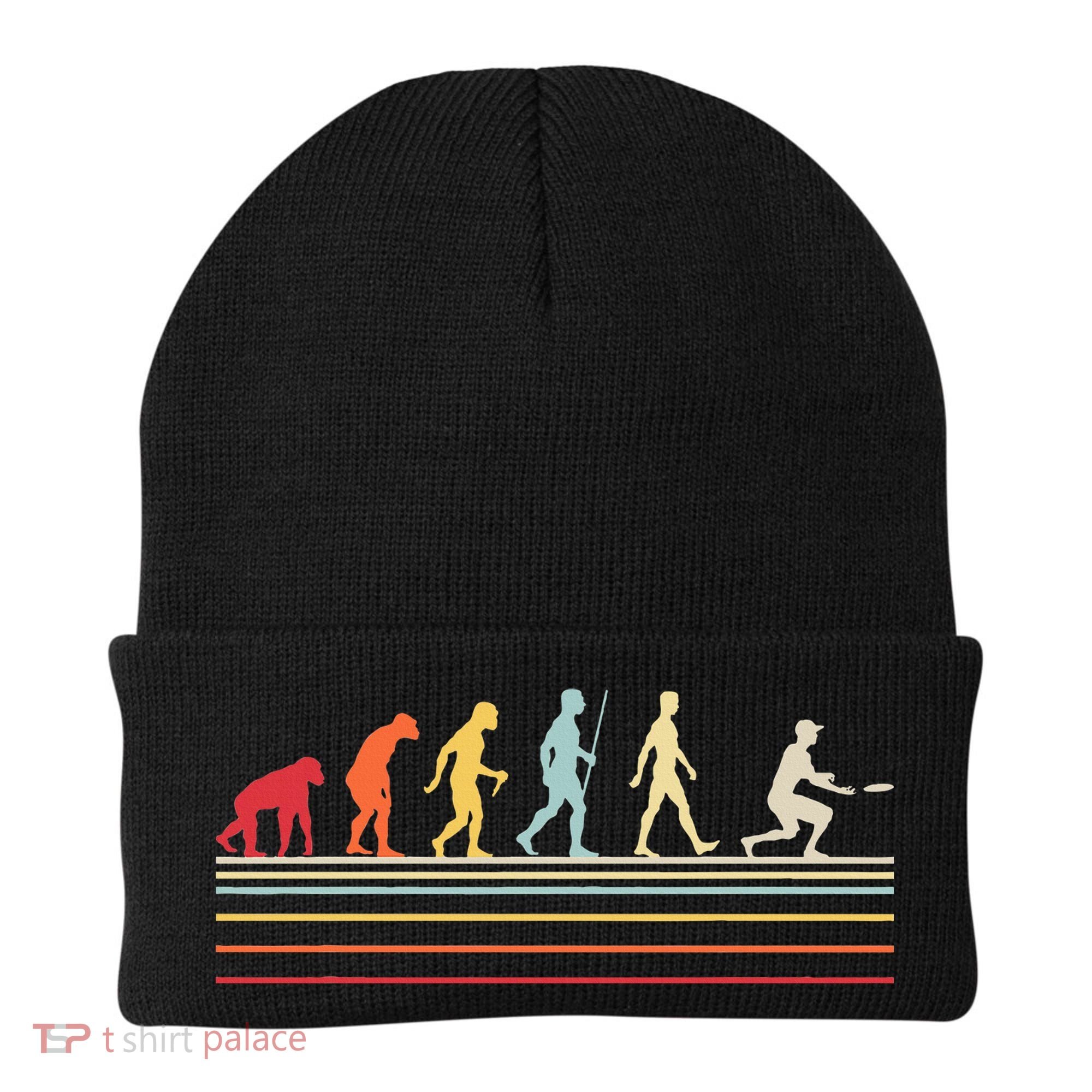 Funny Ultimate Frisbee Player Evolution Beanie