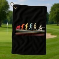 Funny Ultimate Frisbee Player Evolution Golf Towel thumb 1