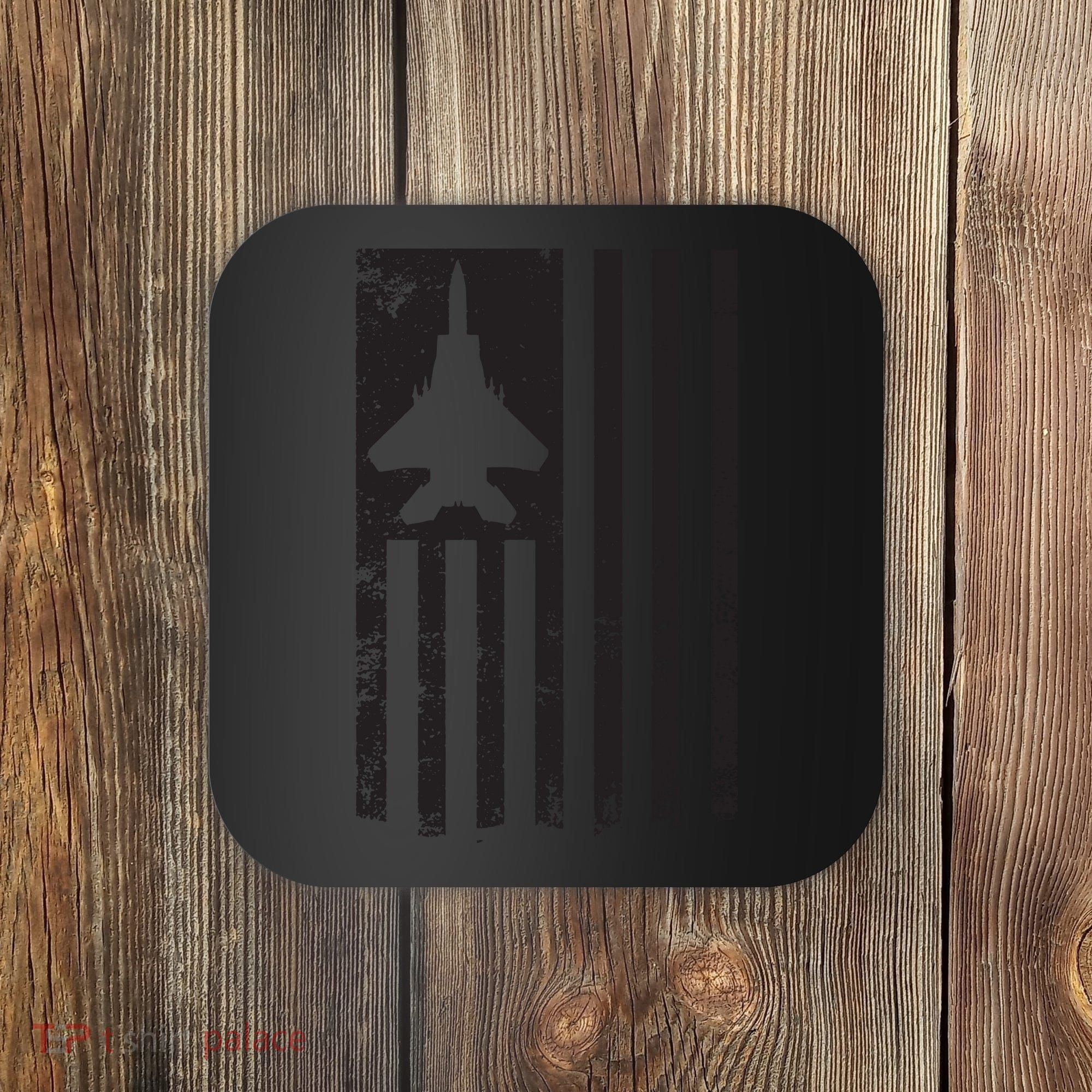 F15 USA FLAG Eagle Fighter Jet For Usaf Pilot Or Crew Coaster