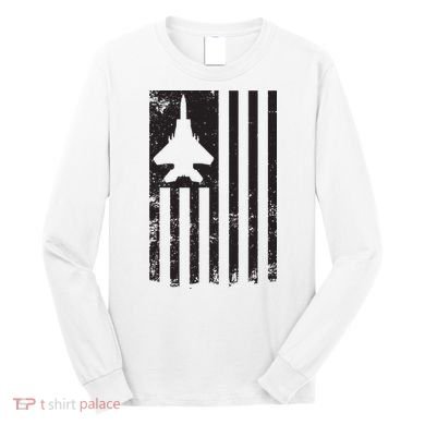 F15 USA FLAG Eagle Fighter Jet For Usaf Pilot Or Crew Long Sleeve Shirt