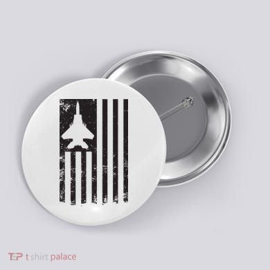 F15 USA FLAG Eagle Fighter Jet For Usaf Pilot Or Crew Button