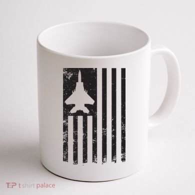 F15 USA FLAG Eagle Fighter Jet For Usaf Pilot Or Crew Coffee Mug back