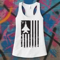 F15 USA FLAG Eagle Fighter Jet For Usaf Pilot Or Crew Women's Tank Top thumb 3