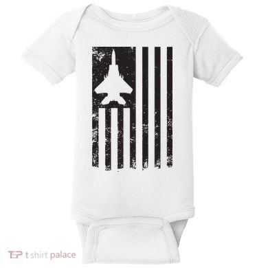 F15 USA FLAG Eagle Fighter Jet For Usaf Pilot Or Crew Baby Bodysuit