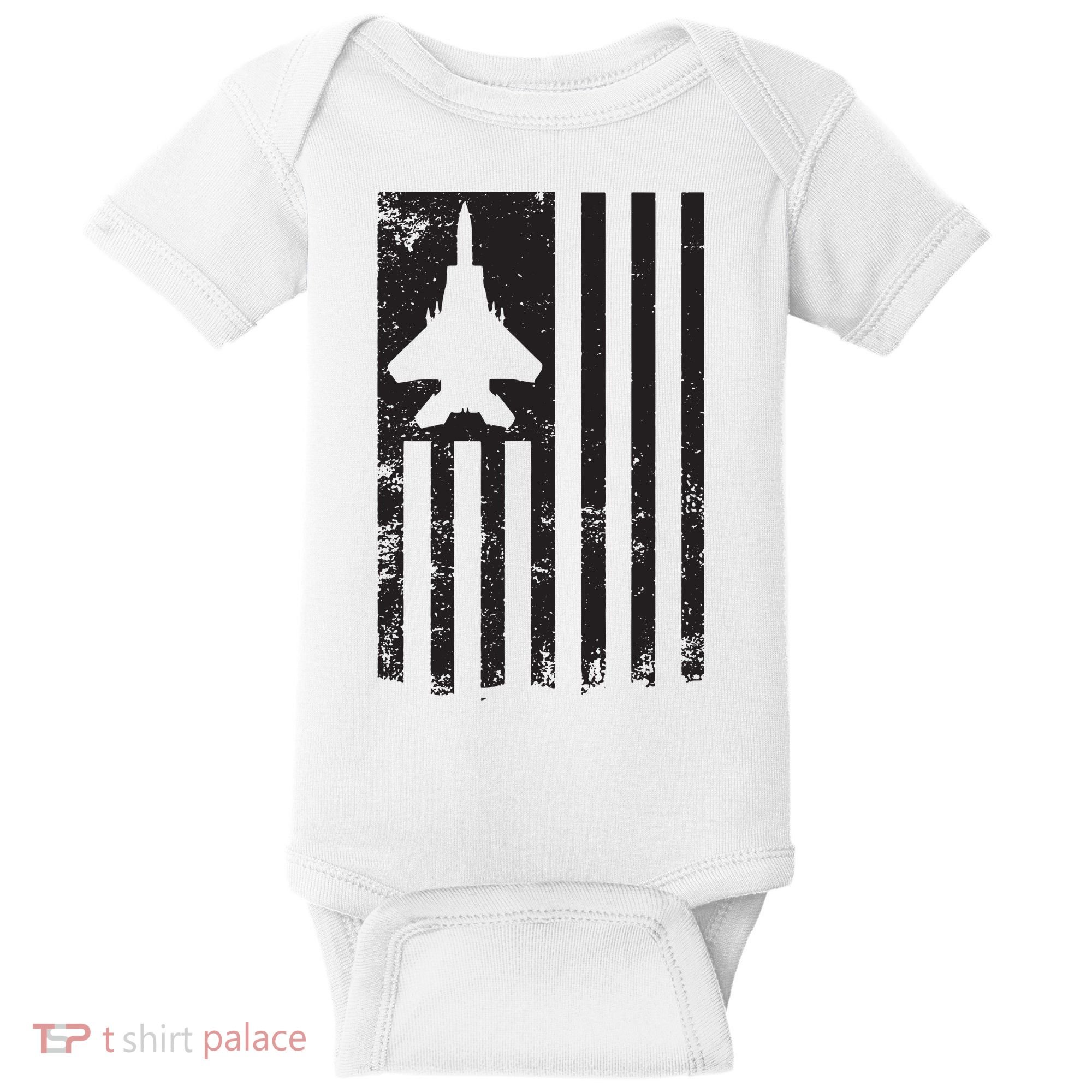 F15 USA FLAG Eagle Fighter Jet For Usaf Pilot Or Crew Baby Bodysuit