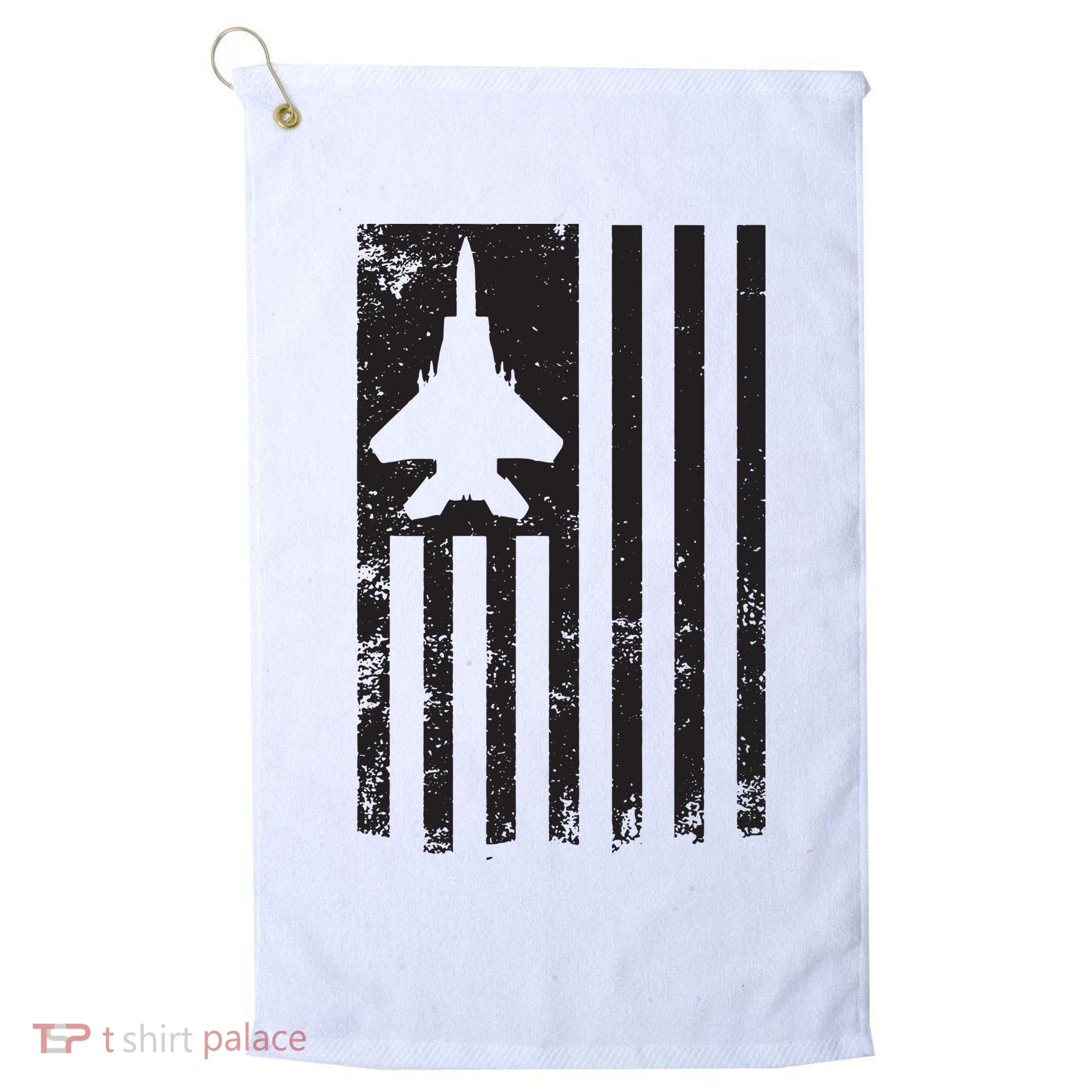 F15 USA FLAG Eagle Fighter Jet For Usaf Pilot Or Crew Golf Towel