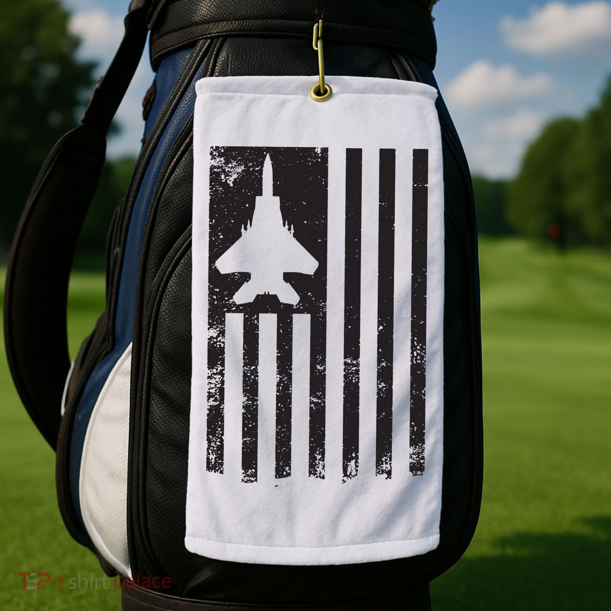 F15 USA FLAG Eagle Fighter Jet For Usaf Pilot Or Crew Golf Towel