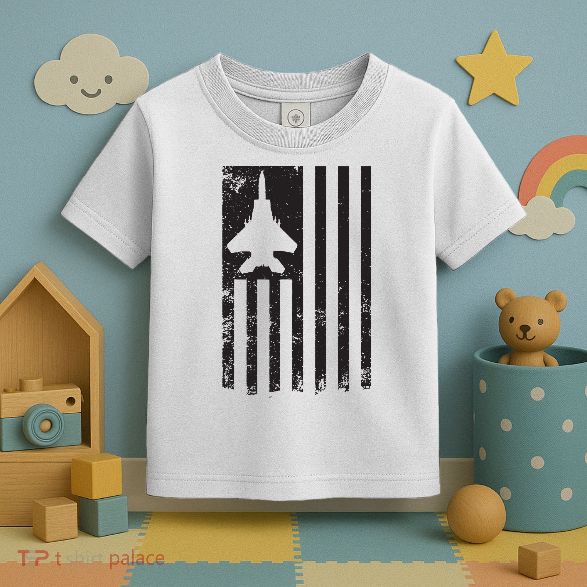 F15 USA FLAG Eagle Fighter Jet For Usaf Pilot Or Crew Toddler T-Shirt