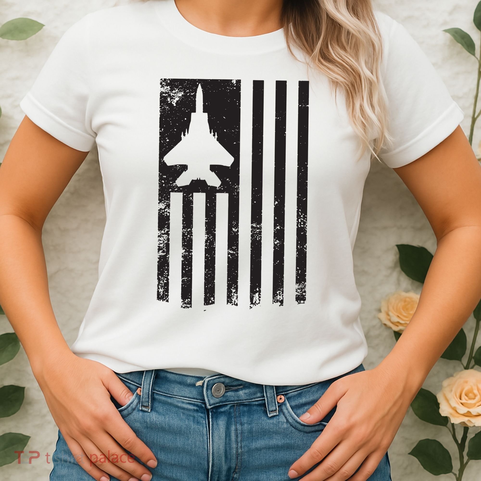 F15 USA FLAG Eagle Fighter Jet For Usaf Pilot Or Crew Women's T-Shirt
