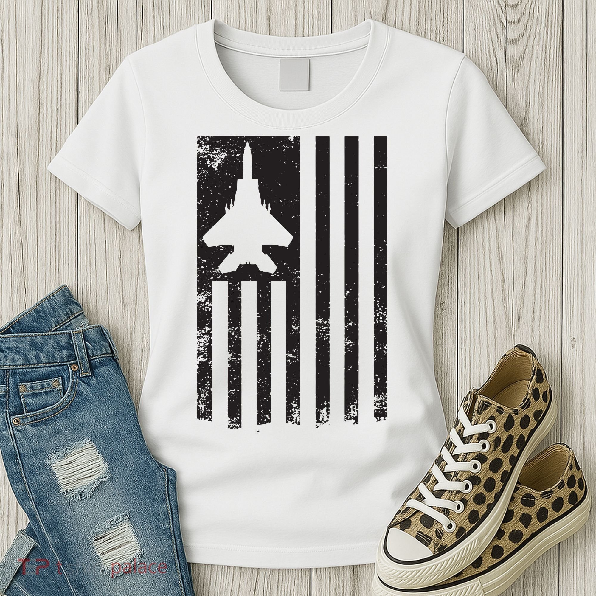 F15 USA FLAG Eagle Fighter Jet For Usaf Pilot Or Crew Women's T-Shirt