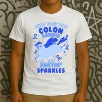 Funny Unicorn Fighting Colon Cancer And Farting Sparkles T-Shirt thumb 3