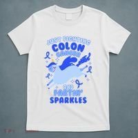 Funny Unicorn Fighting Colon Cancer And Farting Sparkles T-Shirt thumb 5
