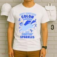 Funny Unicorn Fighting Colon Cancer And Farting Sparkles T-Shirt thumb 6