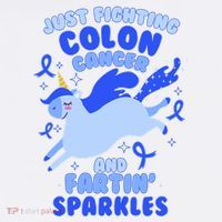 Funny Unicorn Fighting Colon Cancer And Farting Sparkles Women's Tank Top thumb 5