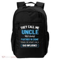Funny Uncle Gifgift Uncle Partner In Crime Gift Cool Gift Backpack thumb 0