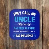 Funny Uncle Gifgift Uncle Partner In Crime Gift Cool Gift Coaster thumb 0