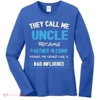Funny Uncle Gifgift Uncle Partner In Crime Gift Cool Gift Women's Long Sleeve Shirt thumb 0