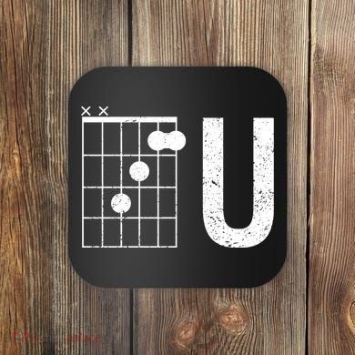 F U Guitar Chord Music Coaster