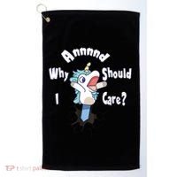 Funny Unicorn Gift And Why Should I Care? Golf Towel thumb 0