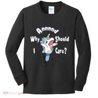 Funny Unicorn Gift And Why Should I Care? Kids Long Sleeve Shirt thumb 0