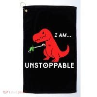Funny Unstoppable Gift Funny TRex Dinosaur Gift Golf Towel thumb 0