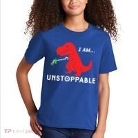 Funny Unstoppable Gift Funny TRex Dinosaur Gift Kids T-Shirt thumb 2