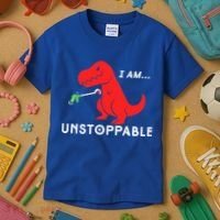 Funny Unstoppable Gift Funny TRex Dinosaur Gift Kids T-Shirt thumb 3