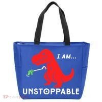 Funny Unstoppable Gift Funny TRex Dinosaur Gift Tote Bag thumb 0