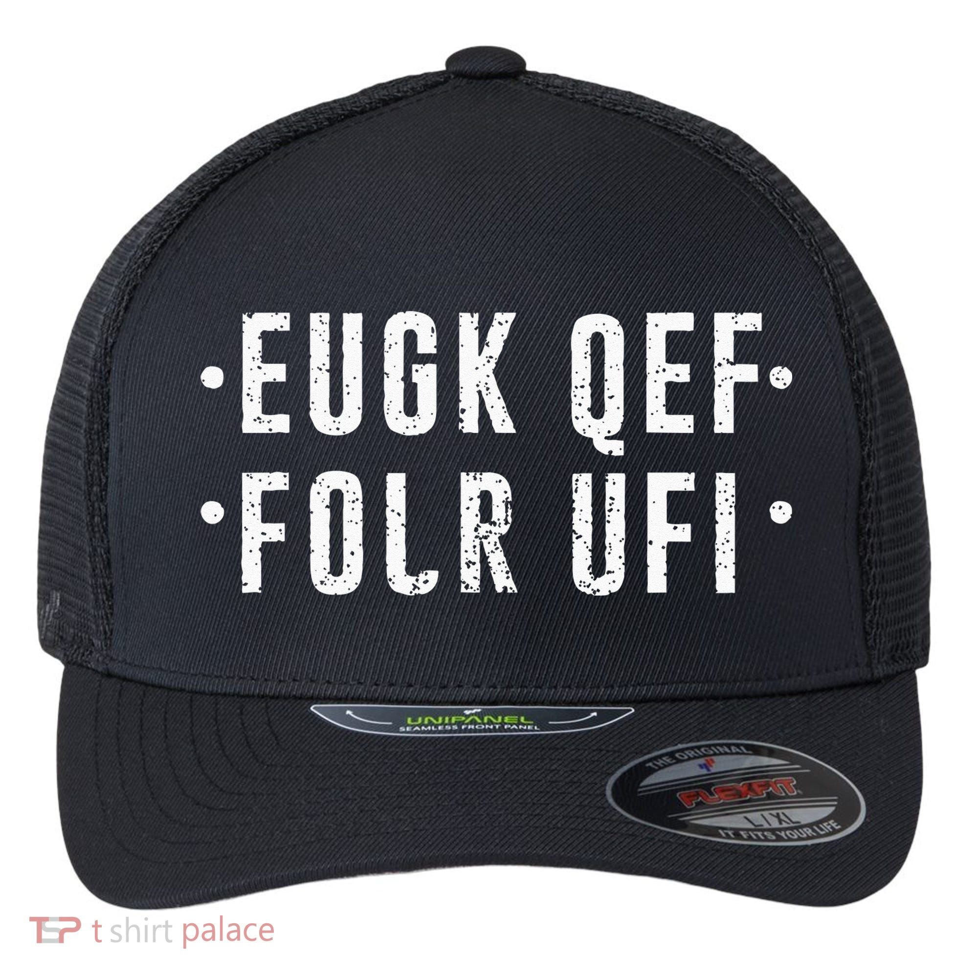 Fold Up Hidden Message Fuck Off Flexfit Unipanel Trucker Cap
