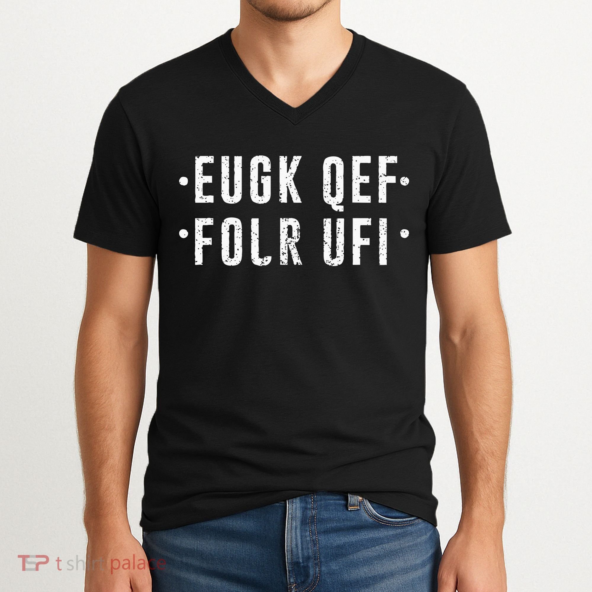 Fold Up Hidden Message Fuck Off V-Neck T-Shirt