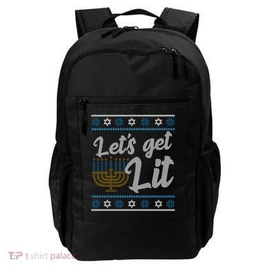 Funny Ugly Hanukkah Lets Get Lit Menorah Backpack